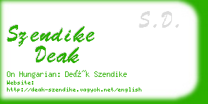 szendike deak business card